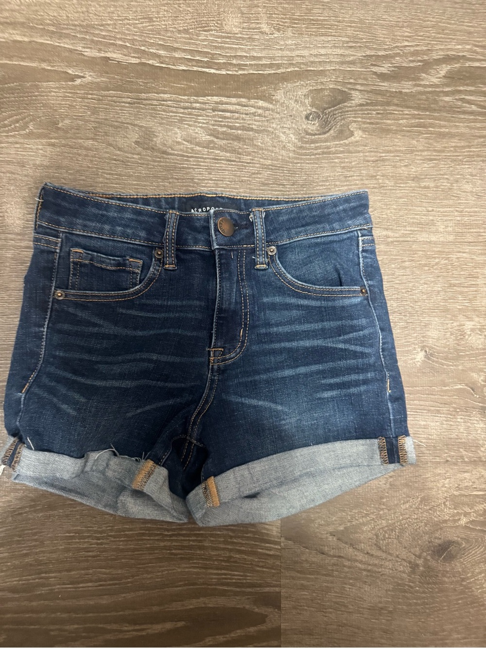 Aeropostale Indigo Roll-Cuff Denim Women's Shorts